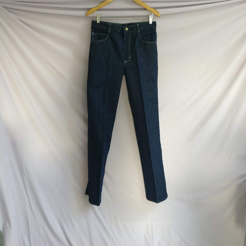 Vintage 90s Highrise Straight Leg jean Non stretch/100%Cottton w31xL45 dark wash
